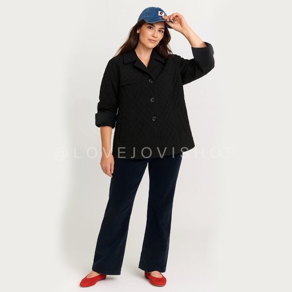 Equestrian Classic | Black Quilted Winter Coat | Size 1X | Ralph Lauren Vibes - Picture 1 of 11